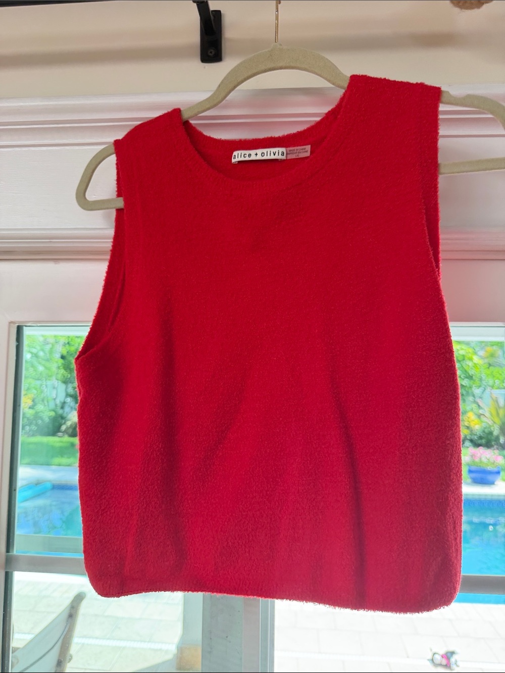 Alice + Olivia Vibrant Red Sleeveless Knit Tank
